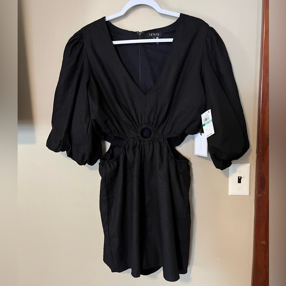 1. STATE Cut Out Linen Blend Romper NEW - Picture 2 of 10